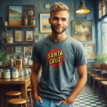 Santa Cruz Restaurant T-Shirt And Denim Art Collection